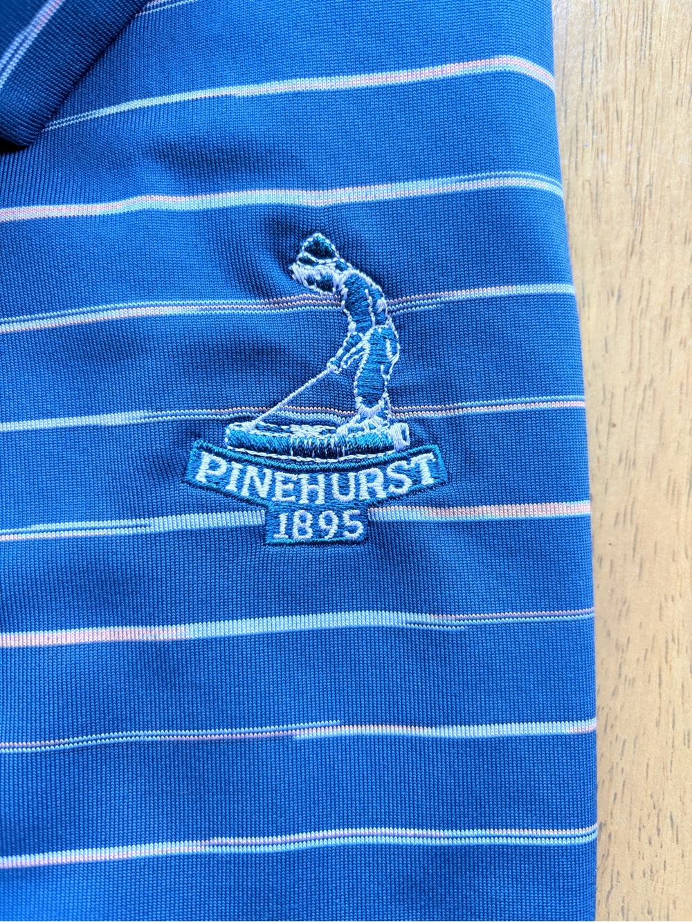 Under Armour Blue Striped Pinehurst Polo - Picture 4 of 5